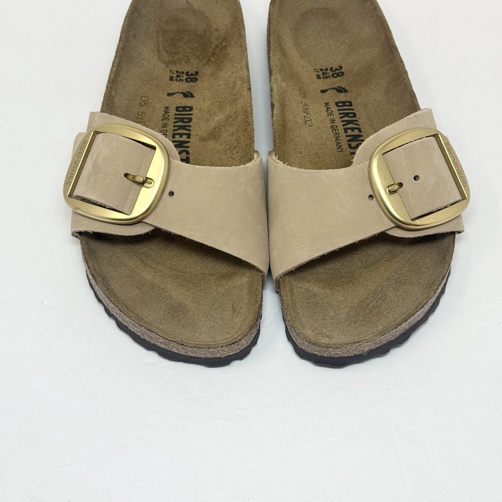 Birkenstock Madrid Big Buckle Slide Sandals Womens Size 7 Narrow Nubuck Leather - Picture 6 of 10